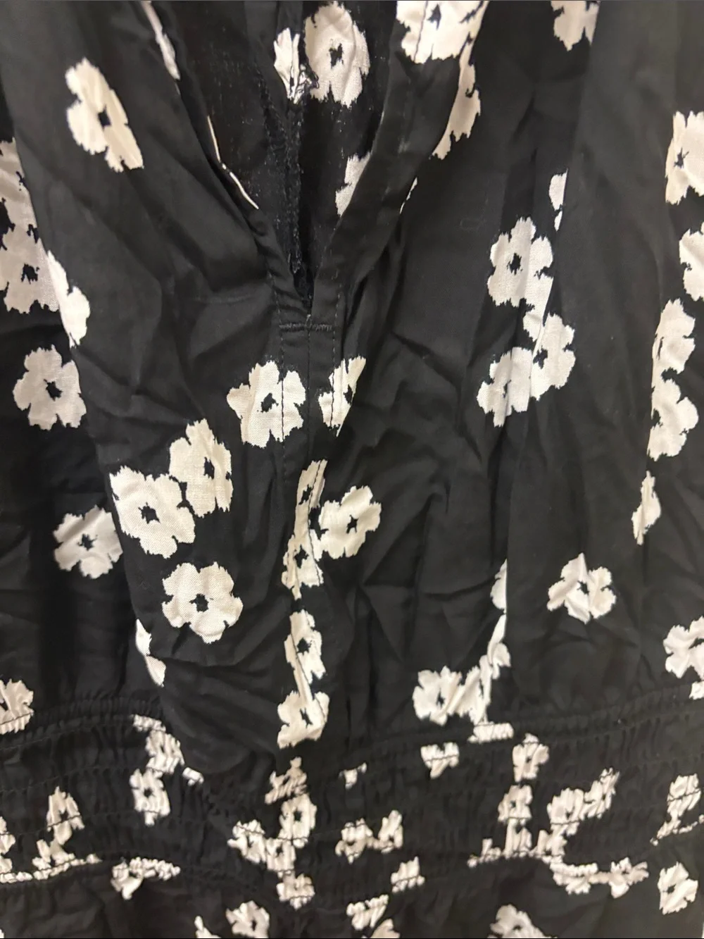 GAP Black Jumpsuit with White Floral Print